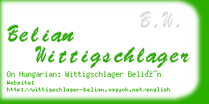 belian wittigschlager business card